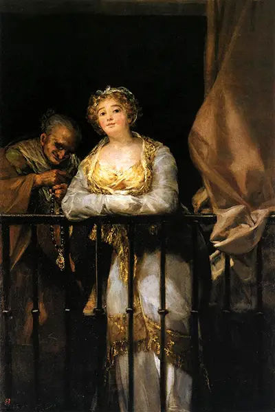 Maja and Celestina on a Balcony Francisco de Goya